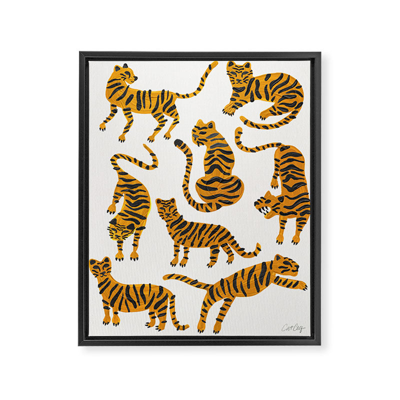 Tiger Collection - Orange Palette Framed Canvas Print Gallery Image 8