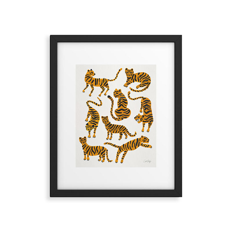 Tiger Collection - Orange Palette Framed Art Print Gallery Image 6