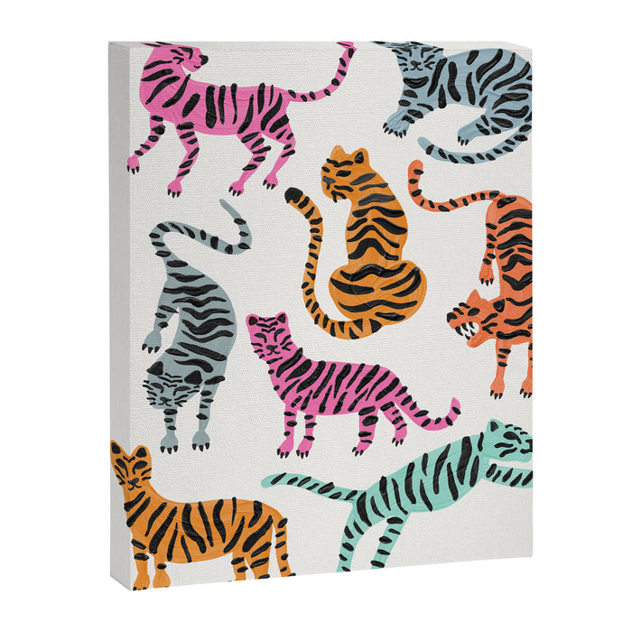Tiger Collection - Pink & Blue Palette Canvas Print Gallery Image 1