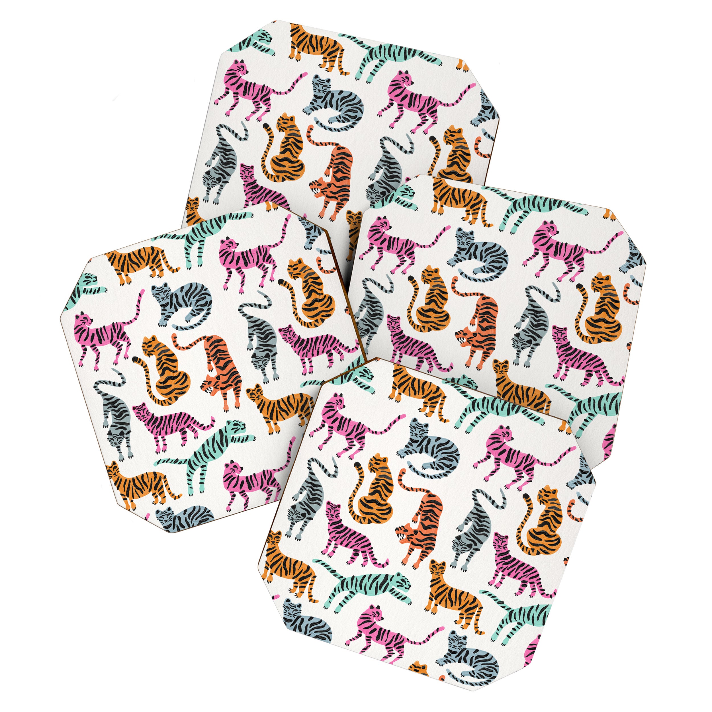 Tiger Collection - Pink & Blue Palette Coaster Gallery Image 1