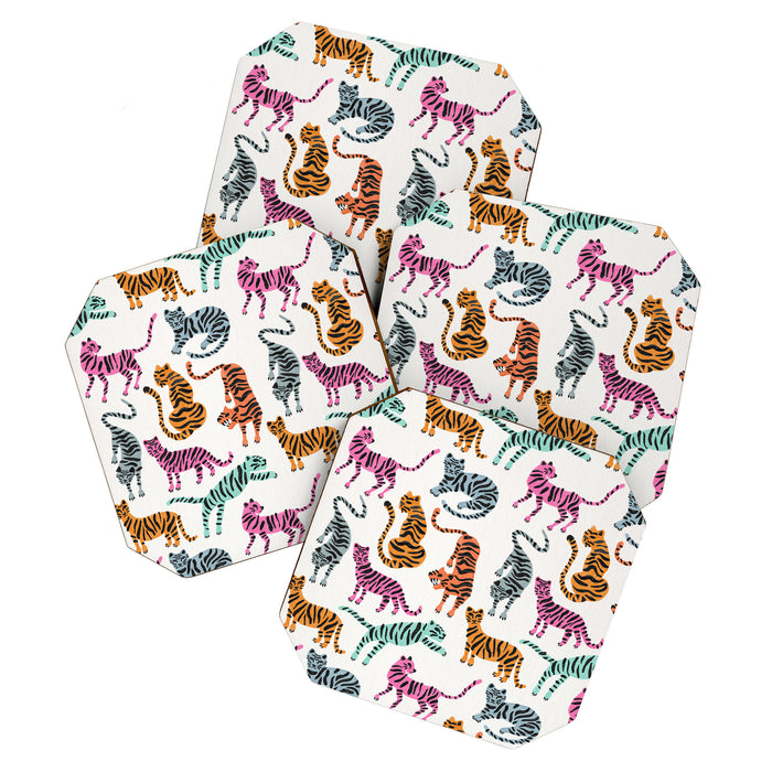 Tiger Collection - Pink & Blue Palette Coaster Gallery Image 1