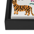 Tiger Collection - Pink & Blue Palette Framed Canvas Print Gallery Image 3