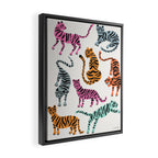 Tiger Collection - Pink & Blue Palette Framed Canvas Print Gallery Image 2