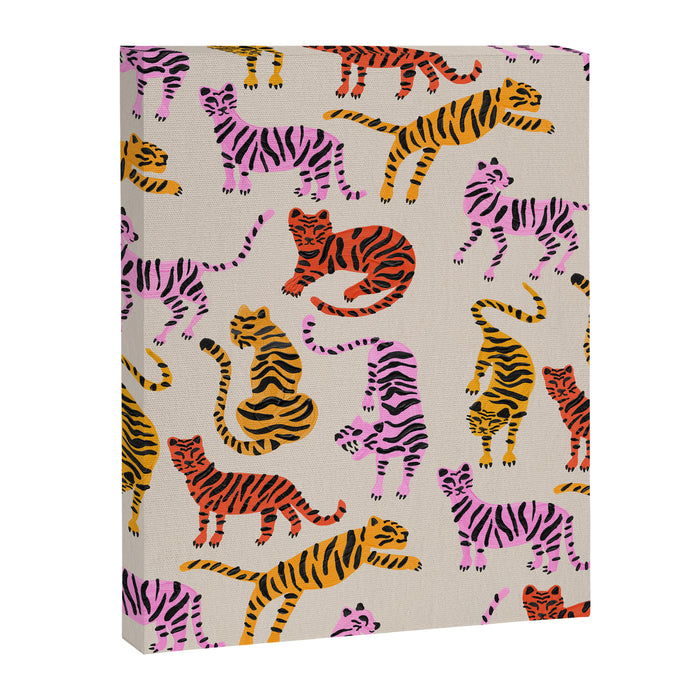 Tiger Collection - Pink & Yellow Palette Canvas Print Gallery Image 1