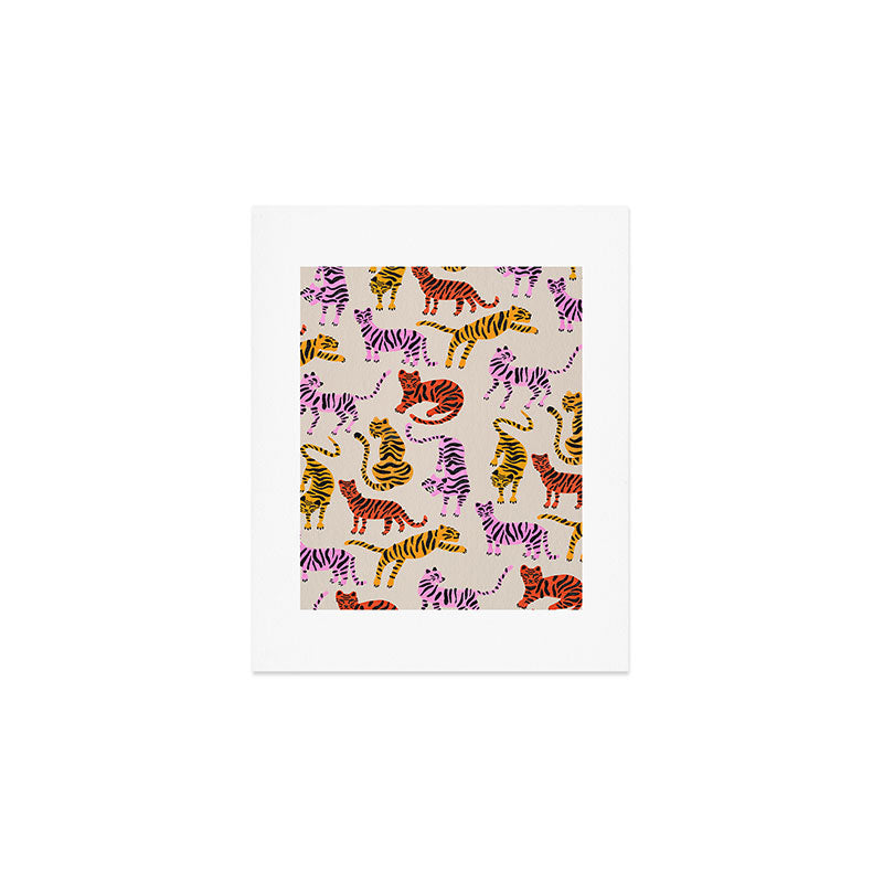 Tiger Collection - Pink & Yellow Palette Art Print Gallery Image 1