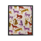 Tiger Collection - Pink & Yellow Palette Framed Canvas Print Gallery Image 8