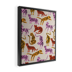 Tiger Collection - Pink & Yellow Palette Framed Canvas Print Gallery Image 2