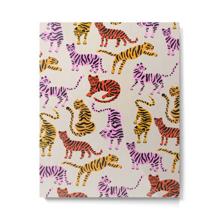 Tiger Collection - Pink & Yellow Palette Metal Print Gallery Image 1