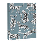 Tiger Collection - White on Blue Canvas Print Gallery Image 8