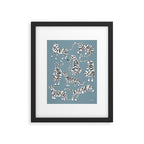 Tiger Collection - White on Blue Framed Art Print Gallery Image 4