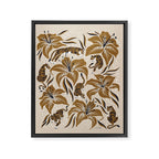 Tigers & Tiger Lilies - Neutral Framed Canvas Print Gallery Image 6