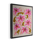 Tigers & Tiger Lilies - Pink & Yellow Framed Canvas Print Gallery Image 2