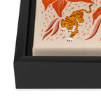 Tigers & Tiger Lilies - Retro Framed Canvas Print Gallery Image 3