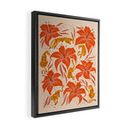 Tigers & Tiger Lilies - Retro Framed Canvas Print Gallery Image 2