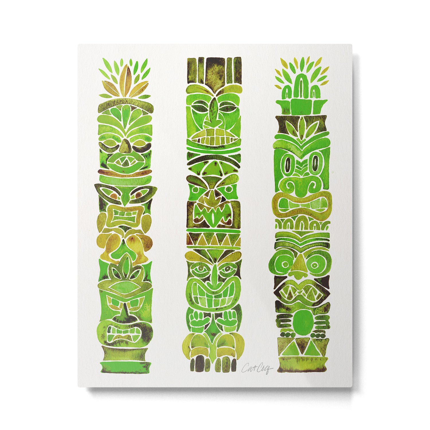Tiki Totems - Green Metal Print Gallery Image 4