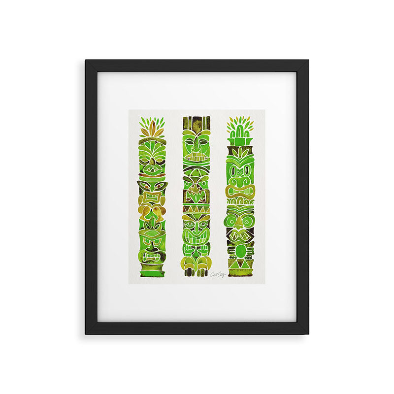 Tiki Totems - Green Framed Art Print Gallery Image 5