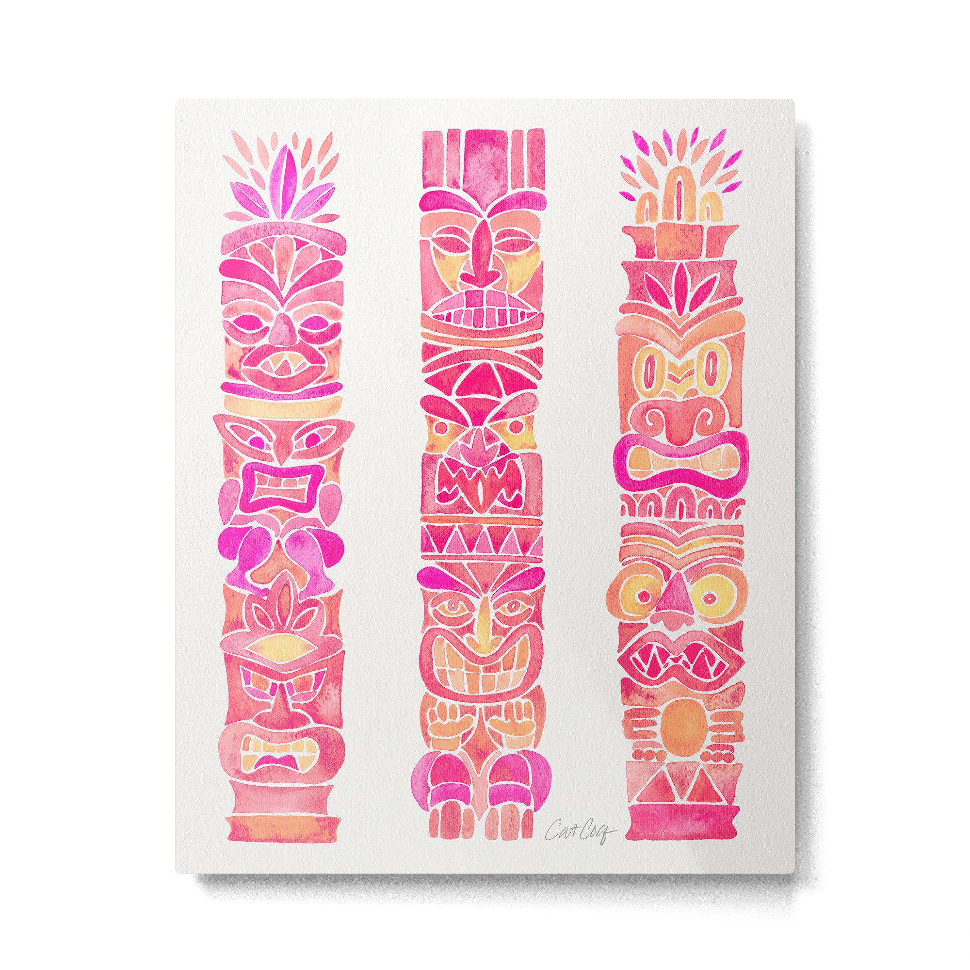 Tiki Totems - Pink Palette Metal Print Gallery Image 4