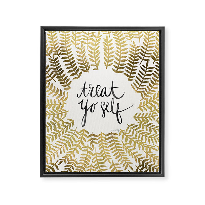 Treat Yo Self - Gold Framed Canvas Print Gallery Image 1