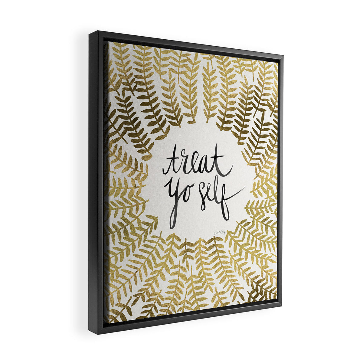 Treat Yo Self - Gold Framed Canvas Print Gallery Image 2