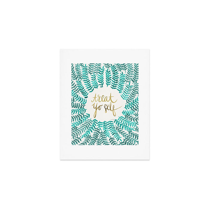 Treat Yo Self - Gold & Turquoise Art Print Gallery Image 1
