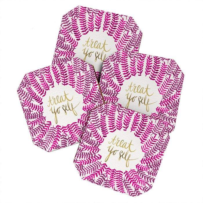 Treat Yo Self â Pink & Gold Coaster Gallery Image 1