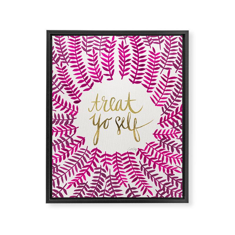 Treat Yo Self â Pink & Gold Framed Canvas Print Gallery Image 8