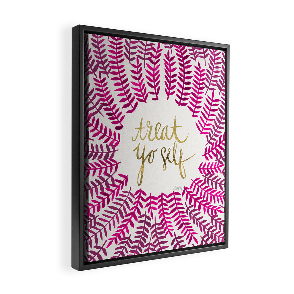 Treat Yo Self â Pink & Gold Framed Canvas Print Gallery Image 2