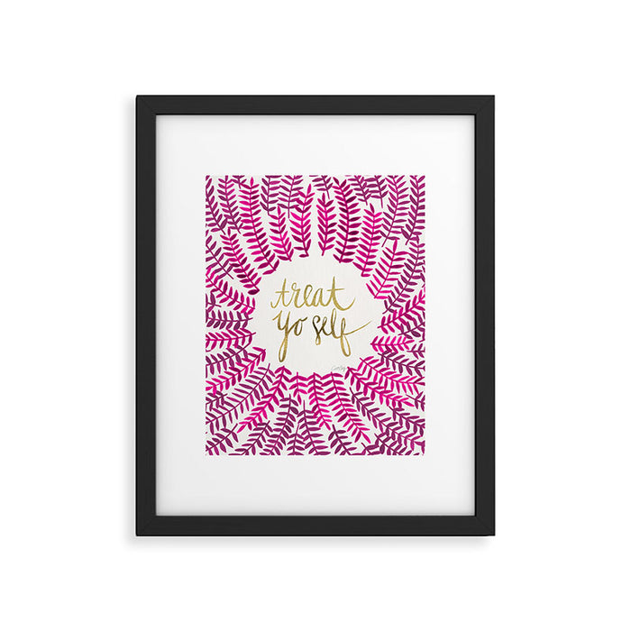 Treat Yo Self â Pink & Gold Framed Art Print Gallery Image 1