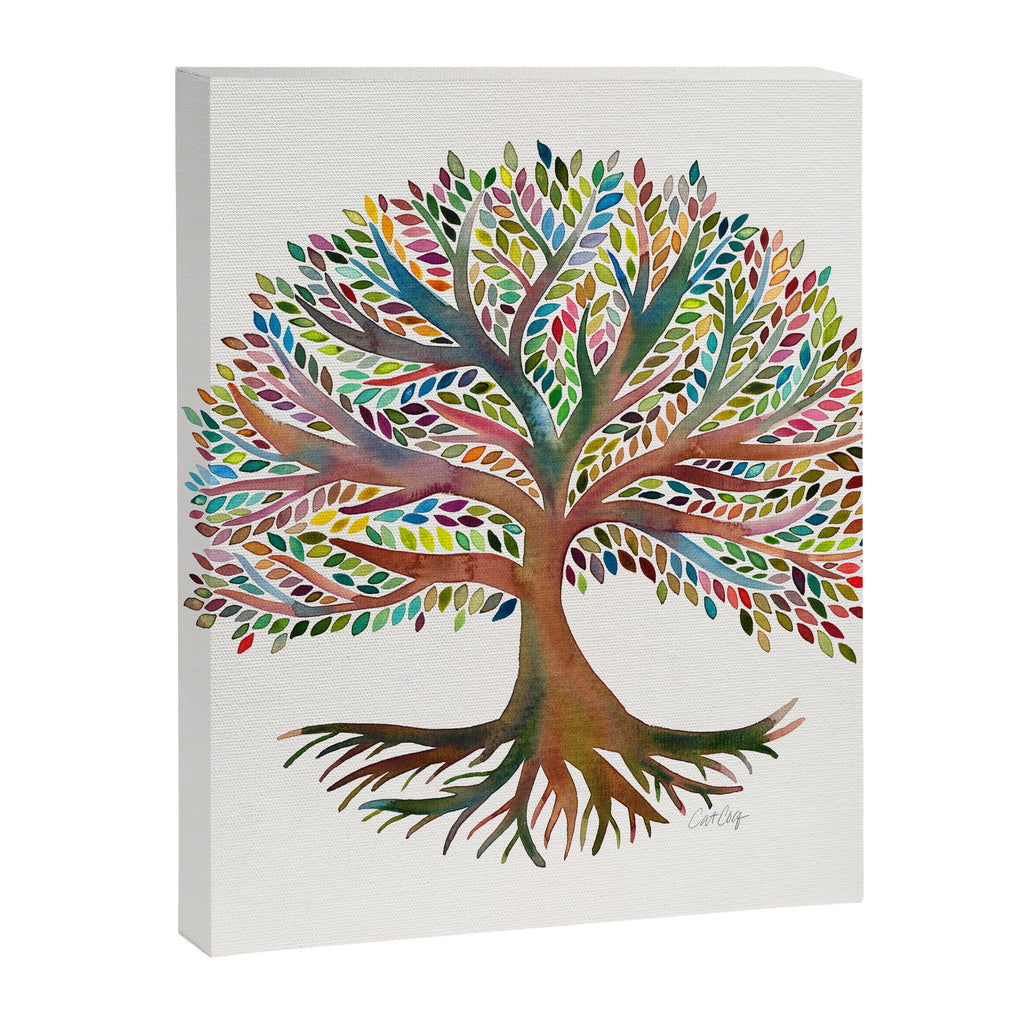 Tree of Life Watercolor - Rainbow Palette Canvas Print Gallery Image 6