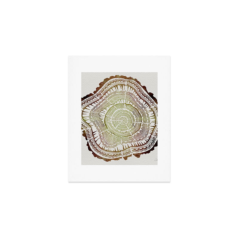 Tree Rings - Watercolor Ombre Art Print Gallery Image 1