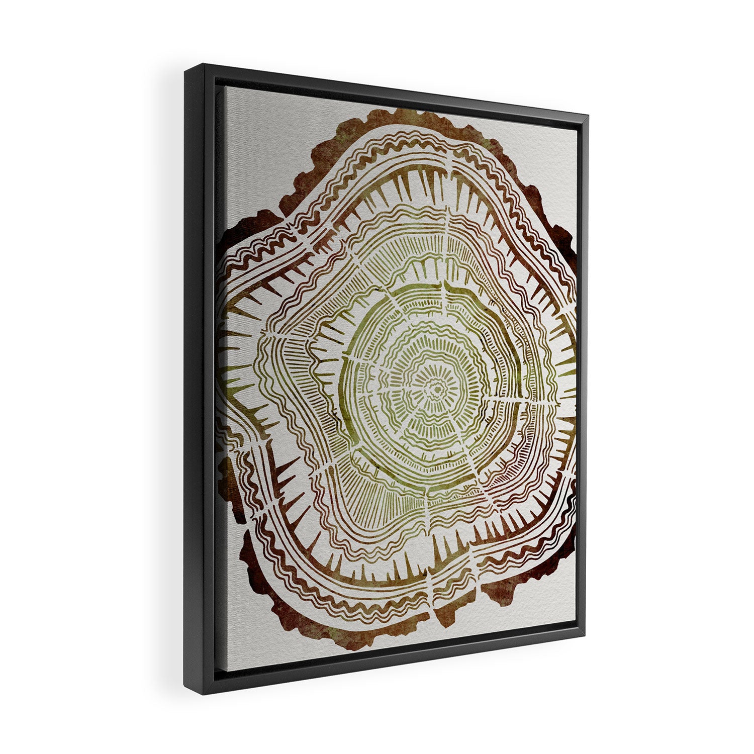 Tree Rings - Watercolor Ombre Framed Canvas Print Gallery Image 2