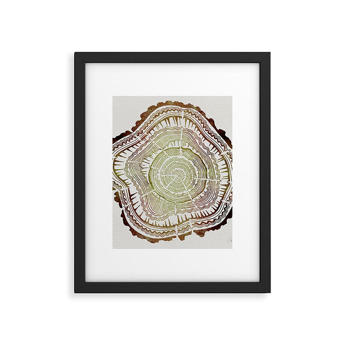 Tree Rings - Watercolor Ombre Framed Art Print Gallery Image 1