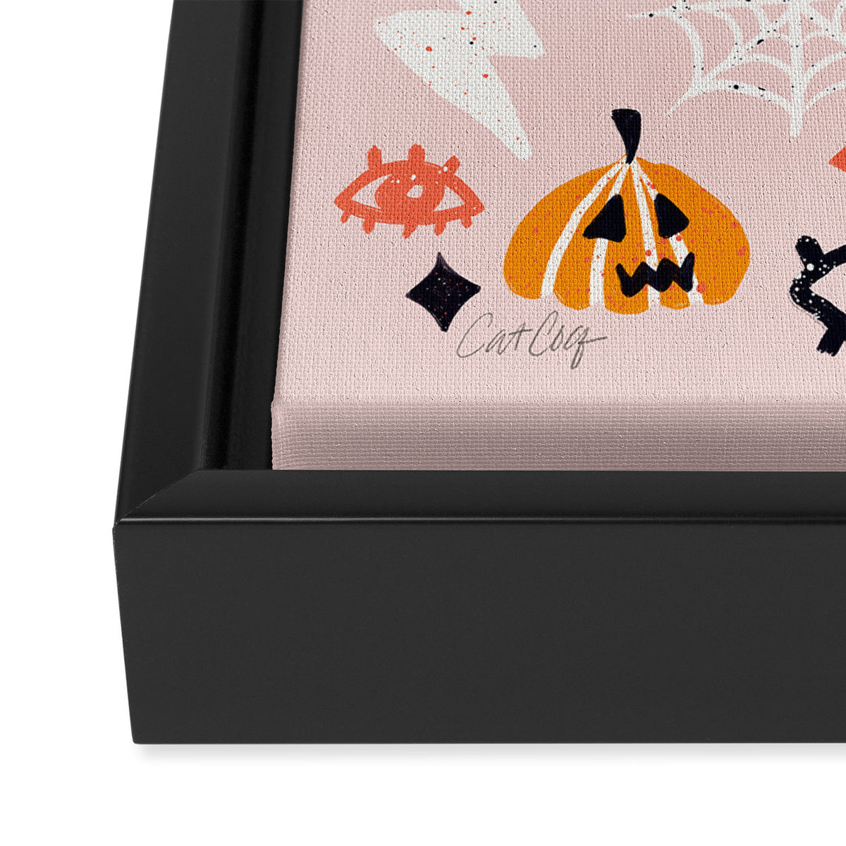Trick Or Treat Yourself - Blush Framed Canvas Print Gallery Image 3