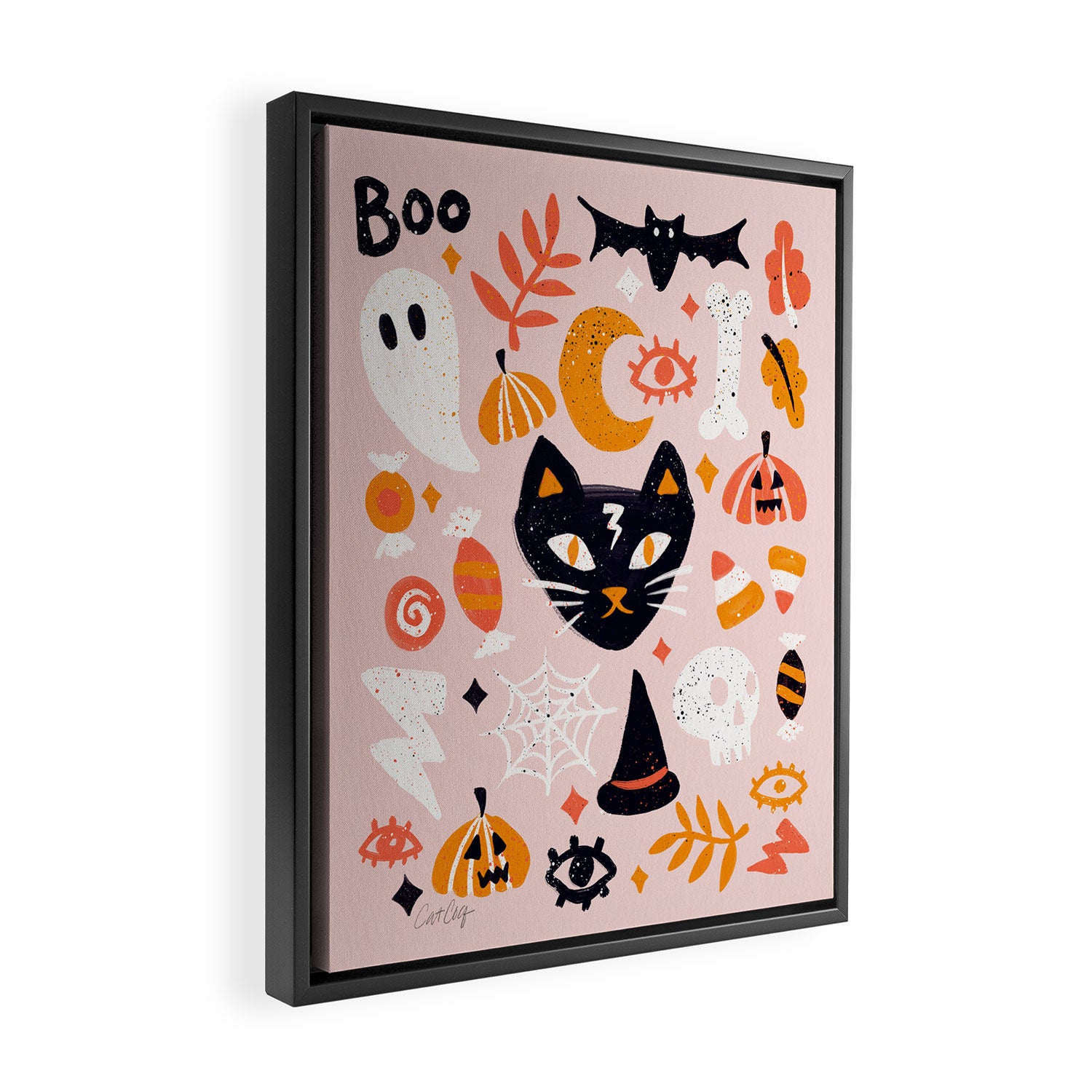 Trick Or Treat Yourself - Blush Framed Canvas Print Gallery Image 2