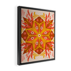 Trippy Mandala - Retro Ochre Framed Canvas Print Gallery Image 2