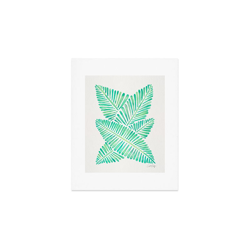 Tropical Banana Leaves - Mint Palette Art Print Gallery Image 1
