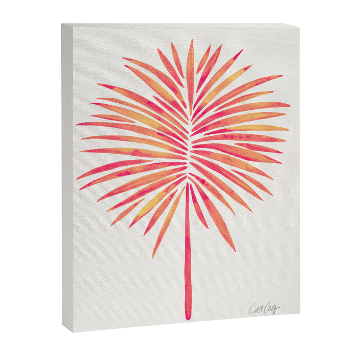 Tropical Fan Palm - Pink Palette Canvas Print Gallery Image 1