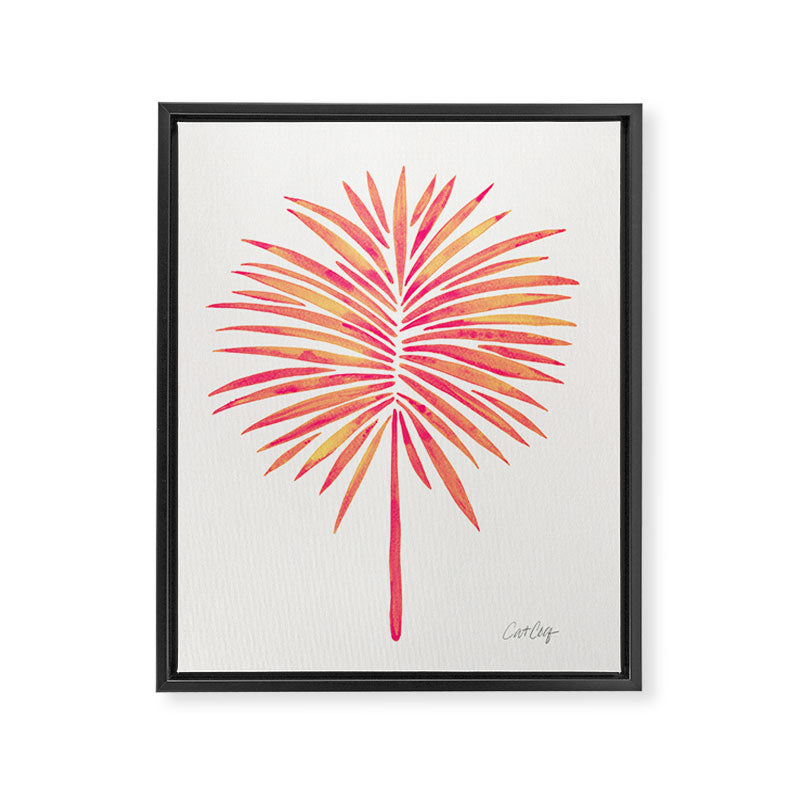 Tropical Fan Palm - Pink Palette Framed Canvas Print Gallery Image 6