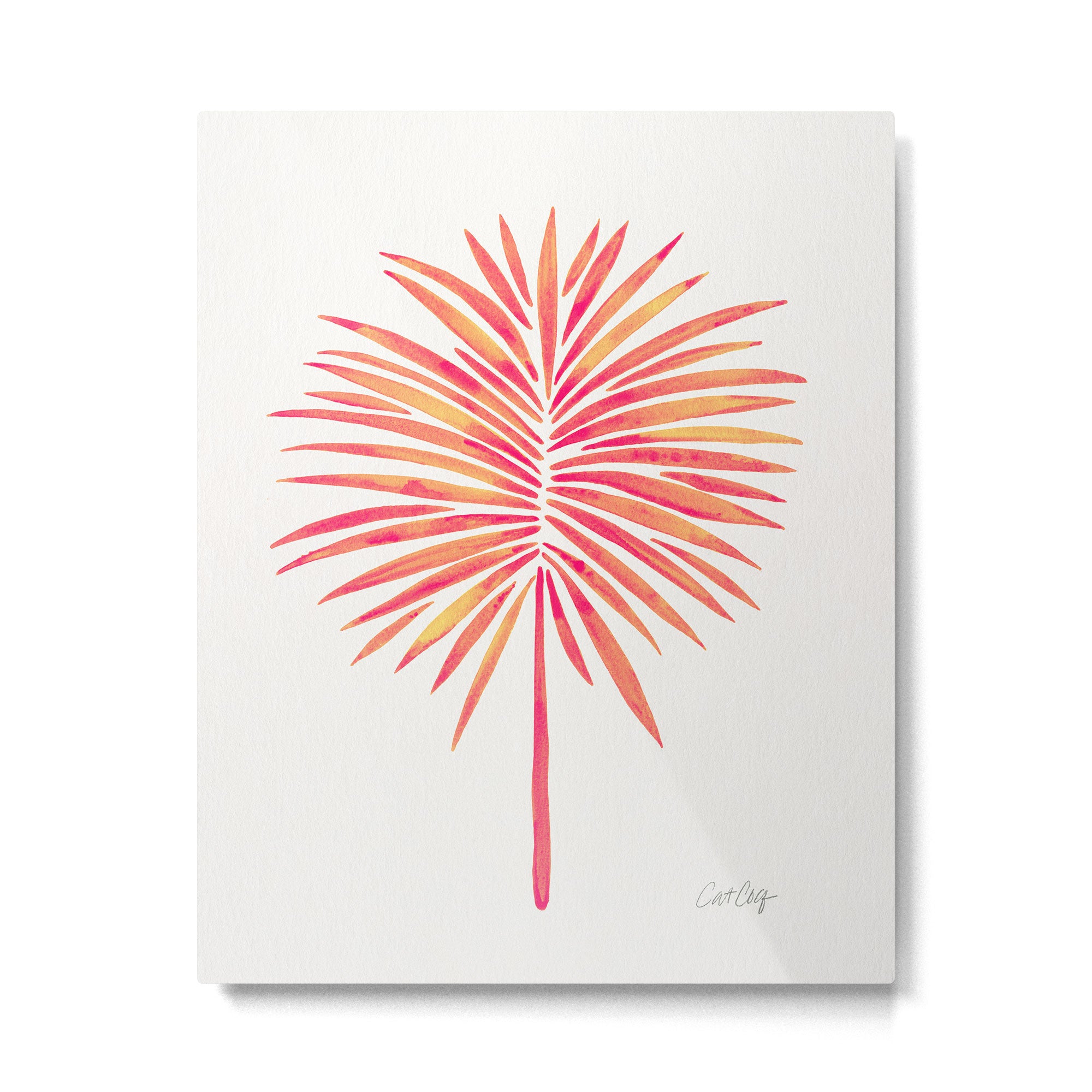 Tropical Fan Palm - Pink Palette Metal Print Gallery Image 4