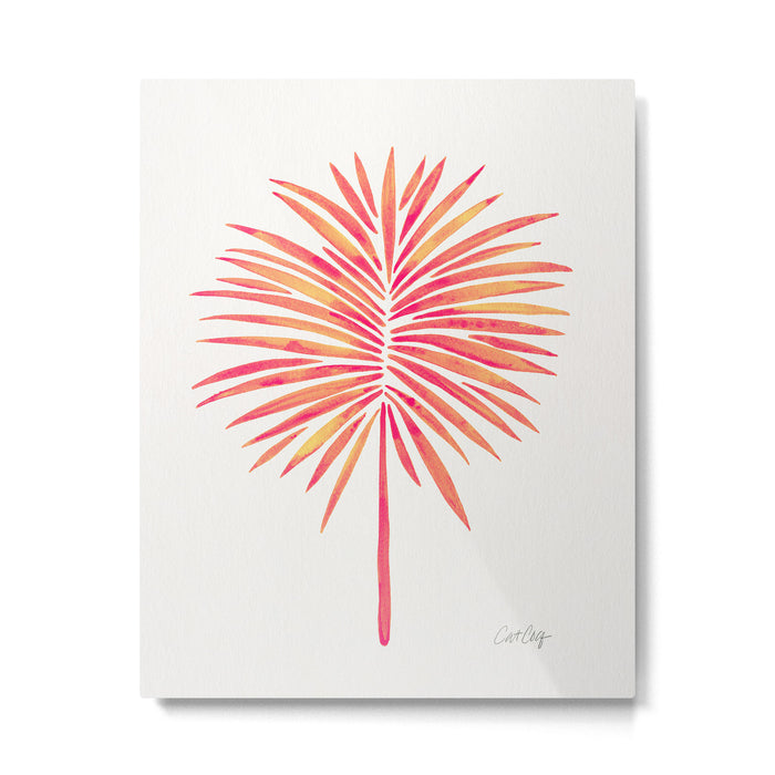 Tropical Fan Palm - Pink Palette Metal Print Gallery Image 1