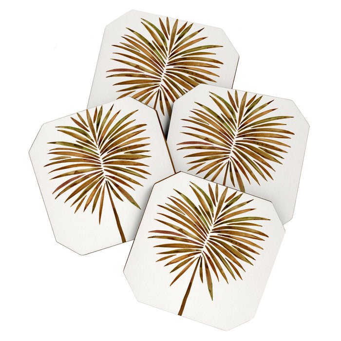Tropical Fan Palm - Sepia Coaster Gallery Image 1