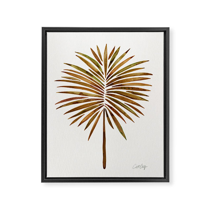 Tropical Fan Palm - Sepia Framed Canvas Print Gallery Image 1