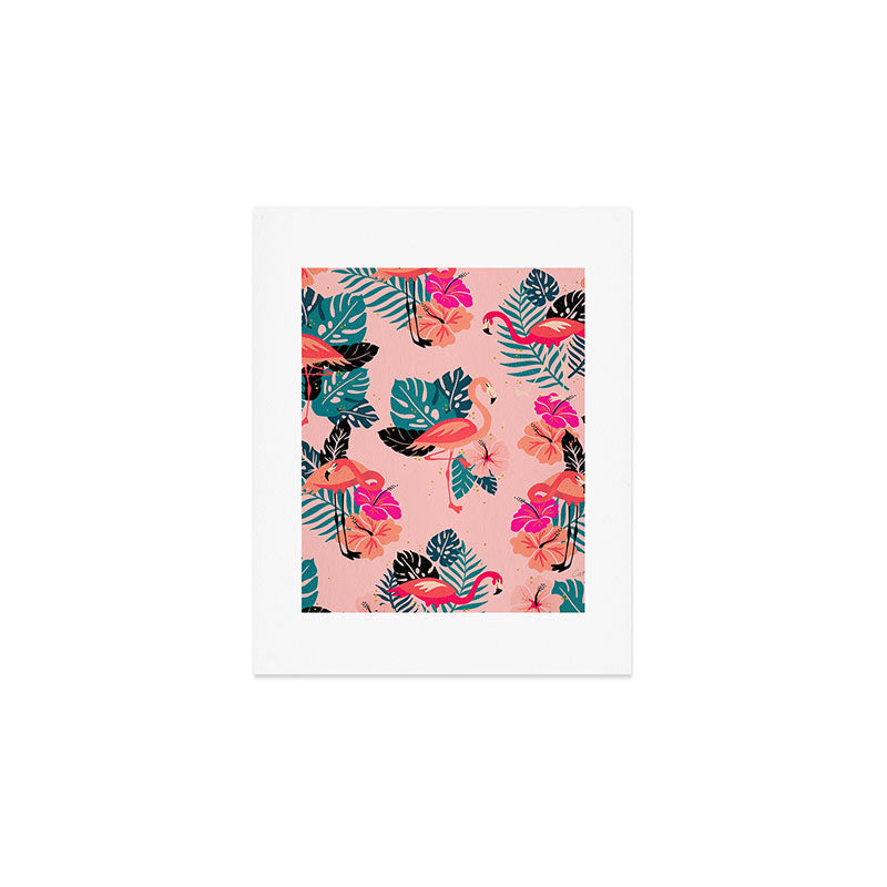 Tropical Flamingos - Pink Palette Art Print Gallery Image 1