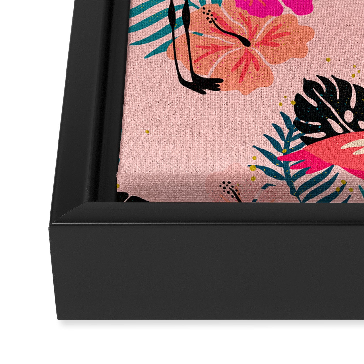 Tropical Flamingos - Pink Palette Framed Canvas Print Gallery Image 3