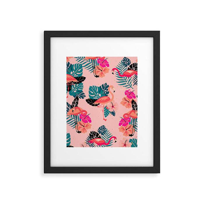 Tropical Flamingos - Pink Palette Framed Art Print Gallery Image 1