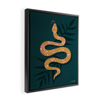Tropical Serpent - Teal & Blush Framed Canvas Print Gallery Image 2
