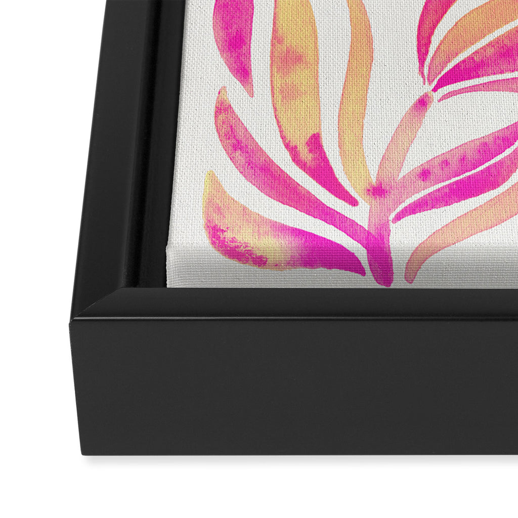 Tropical Toucans - Pink & Melon OmbrÃ© Framed Canvas Print Gallery Image 3