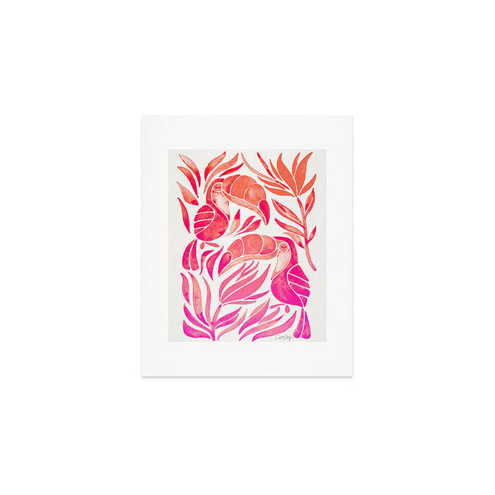 Tropical Toucans - Pink OmbrÃ© Palette Art Print Gallery Image 1