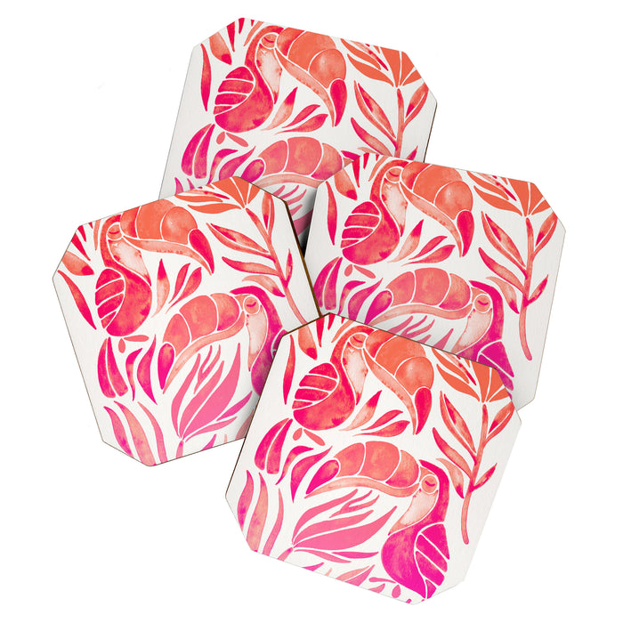 Tropical Toucans - Pink OmbrÃ© Palette Coaster Gallery Image 1