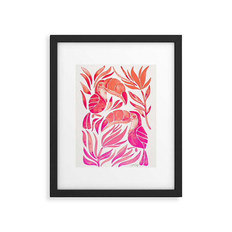 Tropical Toucans - Pink OmbrÃ© Palette Framed Art Print Gallery Image 6